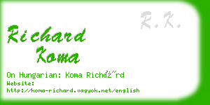 richard koma business card